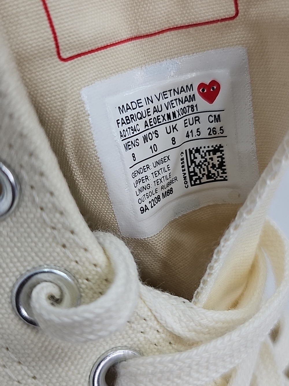 Converse x Commes De Garcon All Star Chuck 70 AO1794C Unisex Shoes - Size 10 - Picture 8 of 10